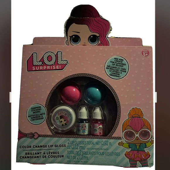 LOL Surprise Color Change DIY Lip Gloss Kit Activity Set & Sticker Sheet NEW - Picture 2 of 5